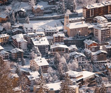 Overhead view of Courmayeurs Village Overhead view of Courmayeurs Village