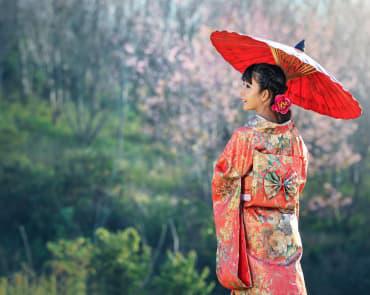 Girl wearing a kimono Girl wearing a kimono